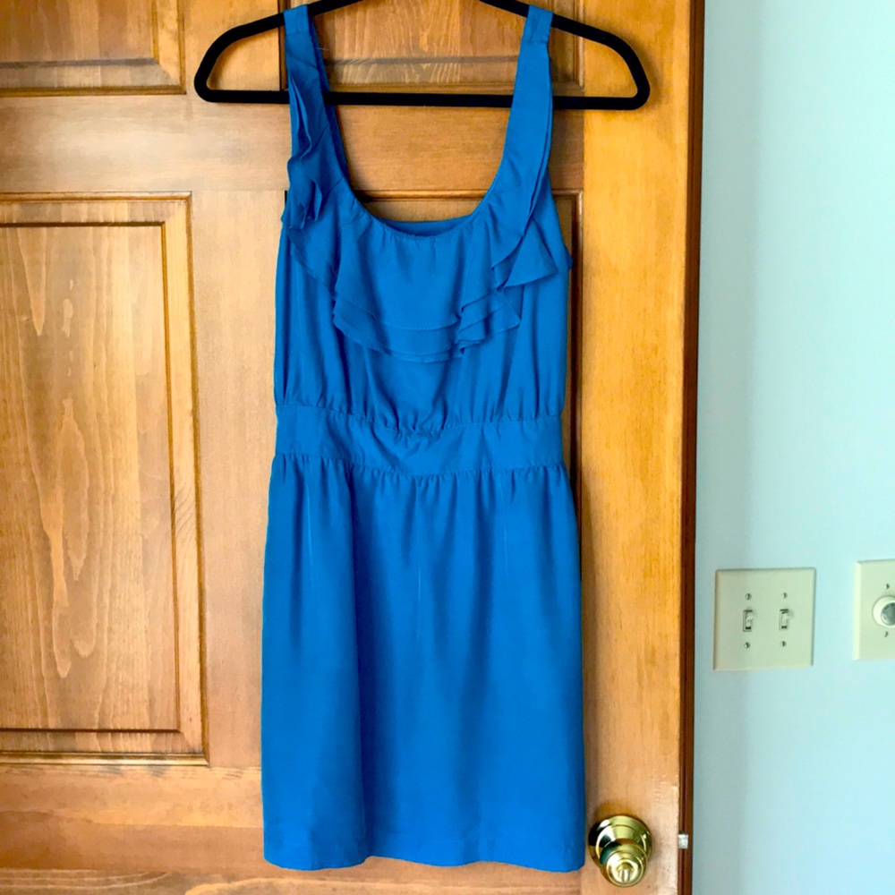 Ann Taylor Loft teal/blue silk dress